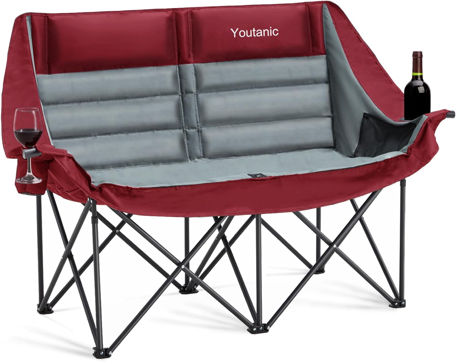Oversized Camping Chair with Pocket and Cup Holder for Comfort