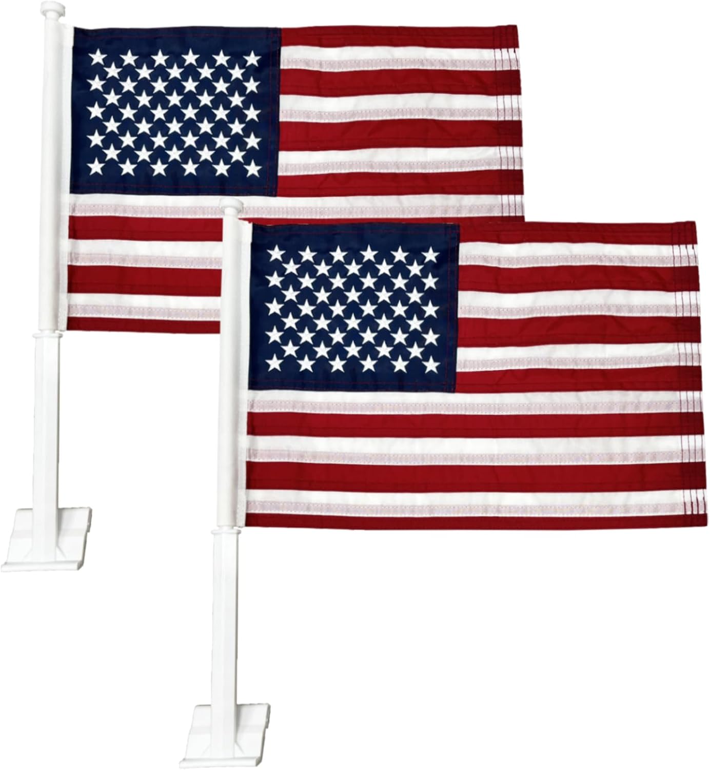 JRED 2 Pack Car Flags 12x18 Inch for Patriotic Vehicle Display