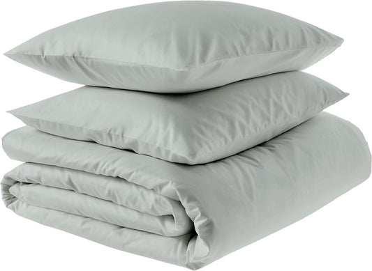 100% Organic Cotton Duvet Cover Set - Soft Sage Green Comfort