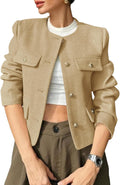 Elegant Women's Tweed Blazer Jacket for Stylish Work Attire