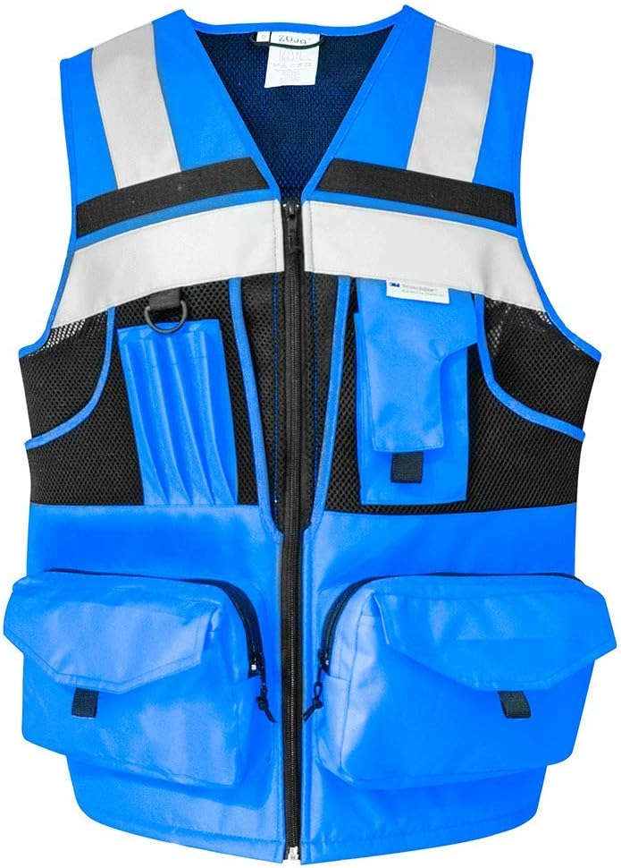 High Visibility Safety Vest with 10 Pockets for Men and Women