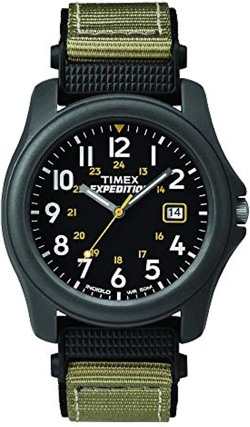 Timex Men's Expedition Camper Watch with Nylon and Leather Strap