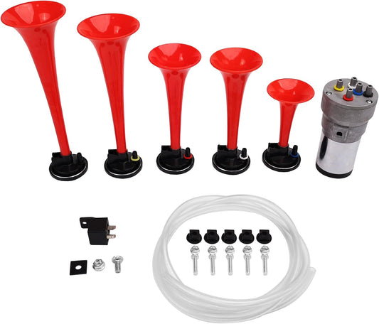 FARBIN La Cucaracha Musical Air Horn with 5 Trumpets and Compressor