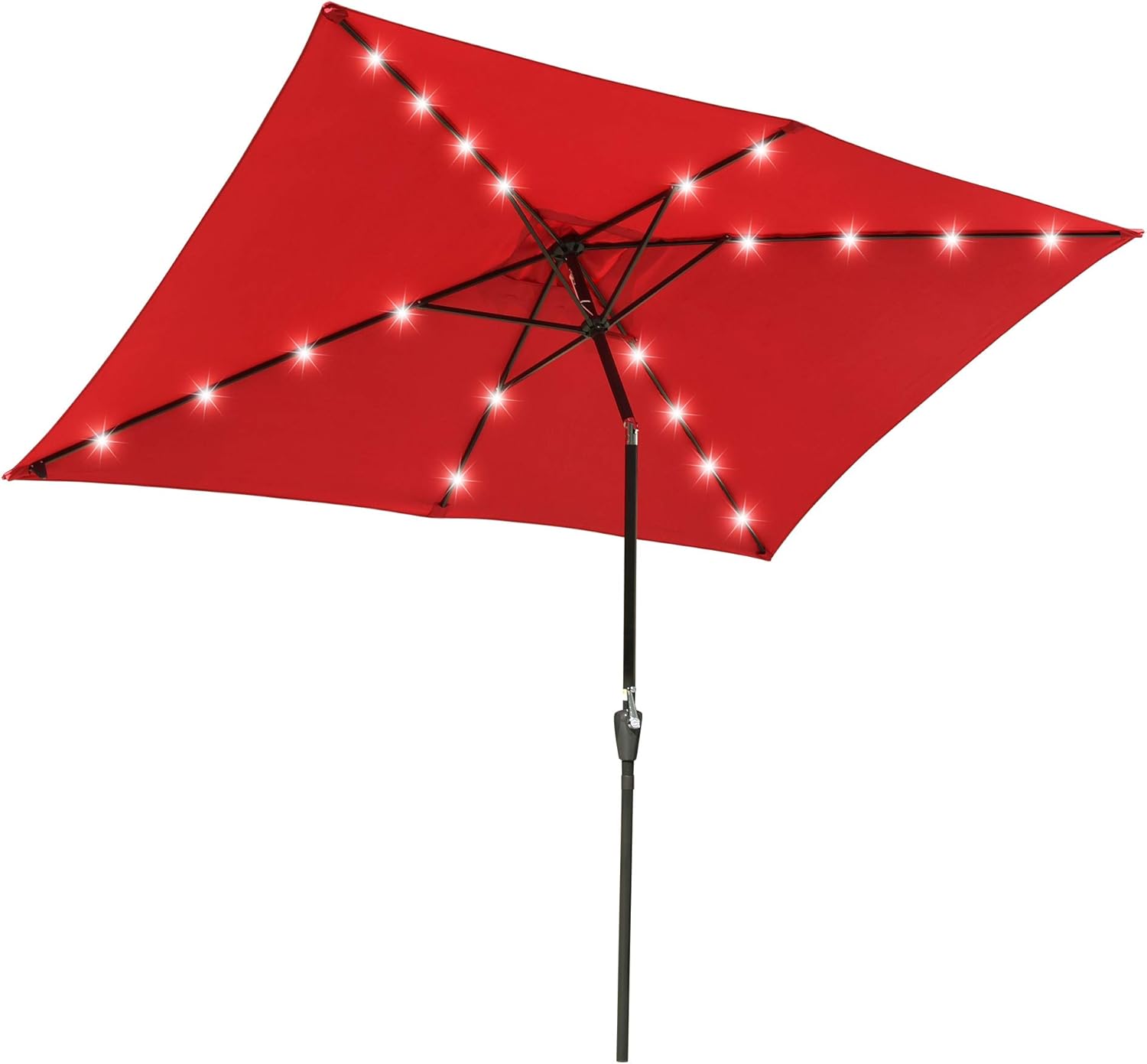 Solar Powered LED Patio Umbrella for Garden Yard Deck Use