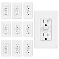 GFCI Outlet 15 Amp Self-Test GFI Receptacle - Slim 10 Pack