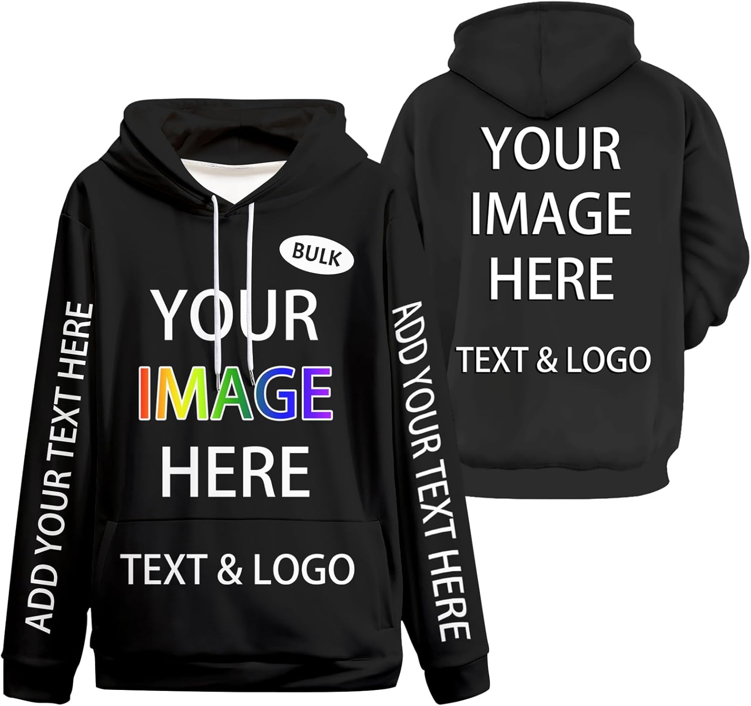 Personalized Unisex Hoodies - Custom Text for All