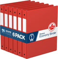 Premium Economy 6-Pack 3-Ring Binders 1 in Red - Durable Organizing