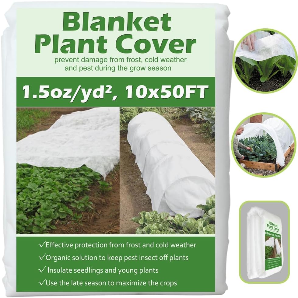 Plant Covers Freeze Protection 10 ft x 50 ft for Winter Frost