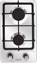 Noxton Gas Cooktop 2 Burner 12 in Dual-Fuel Built-In - Compact Power