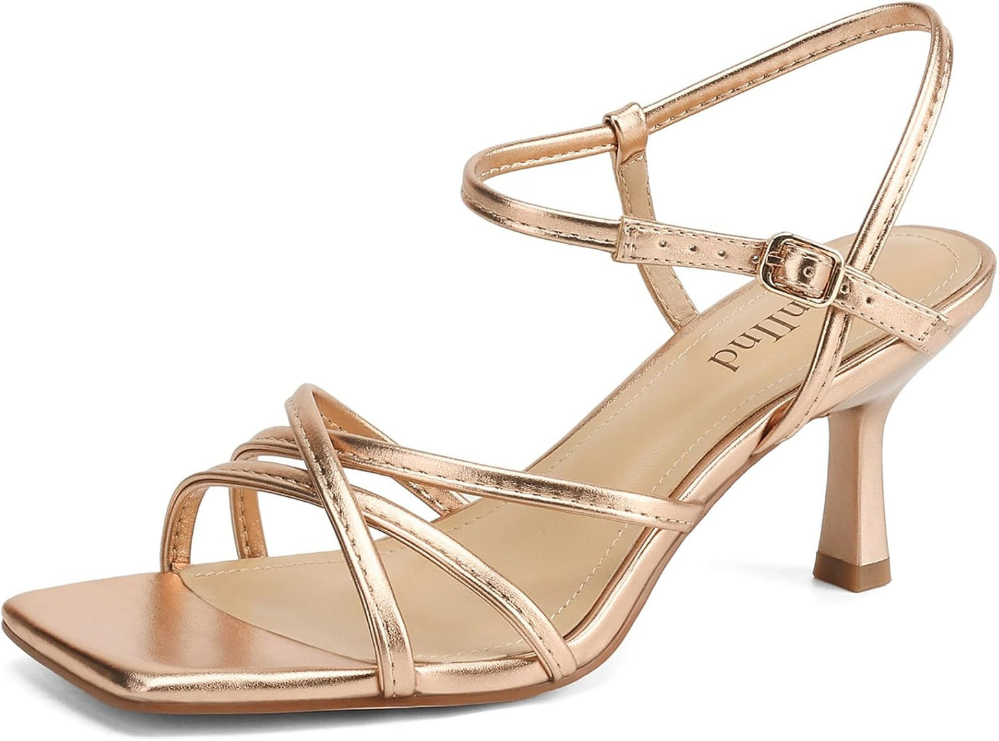 Women's Sandals Square Open Toe Kitten Heels for Comfy Style