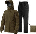 iCreek Rain Suit Waterproof Jacket with Pants - Packable Breathable