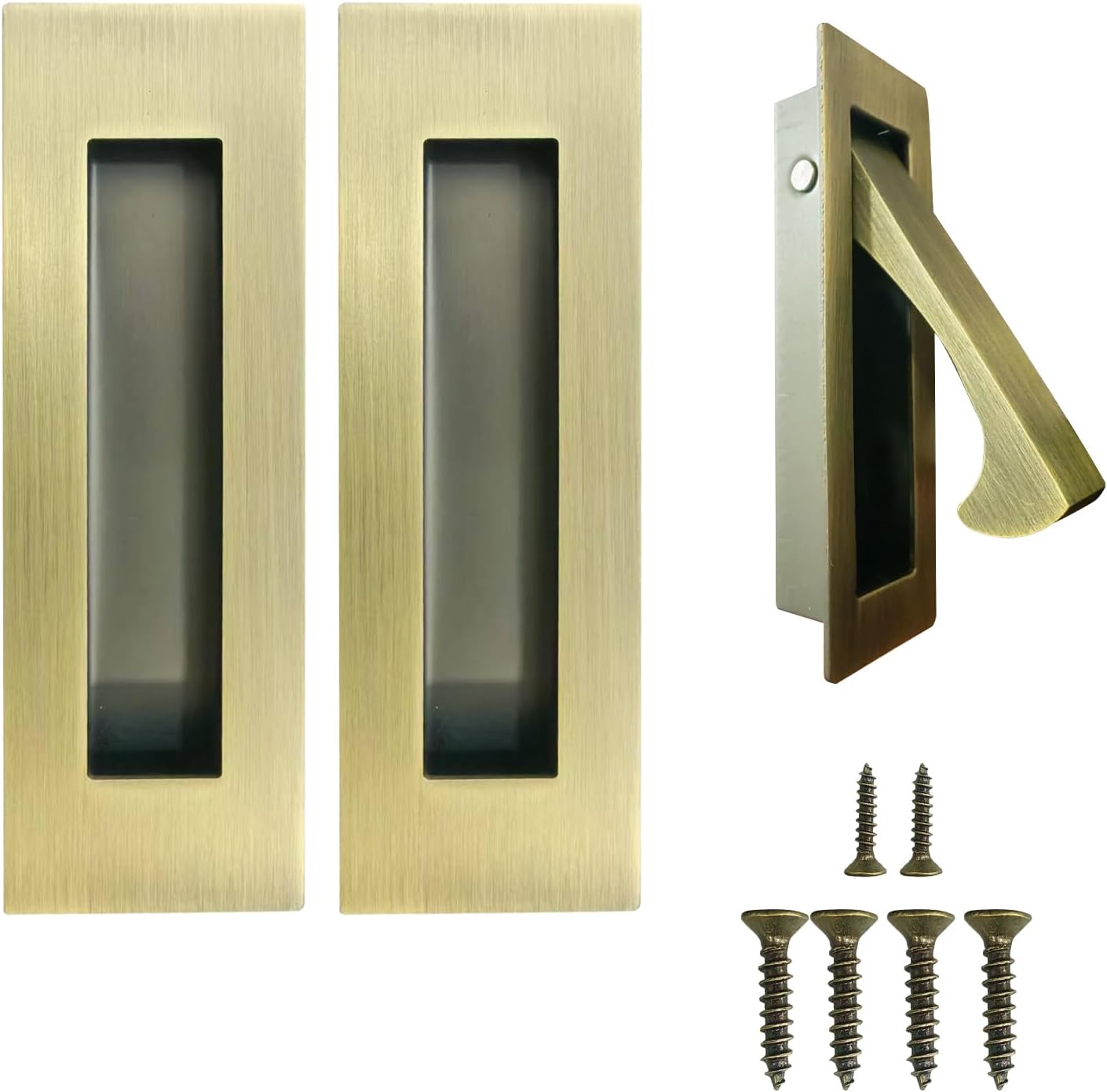 Pocket Door Handles and Edge Pull Antique Brass for Sliding Doors