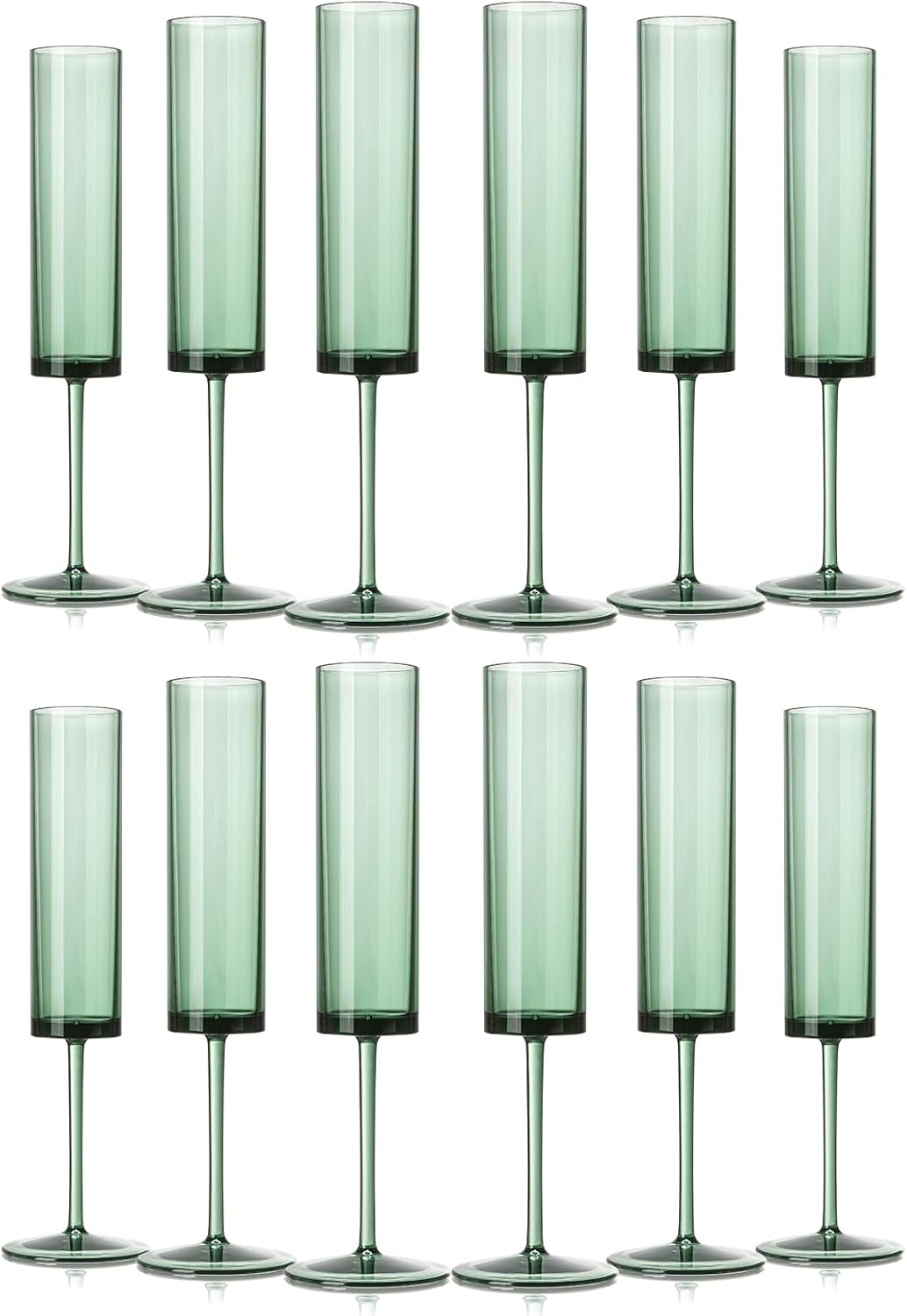 12 Pack Dark Green Wine Glasses for Weddings and Celebrations