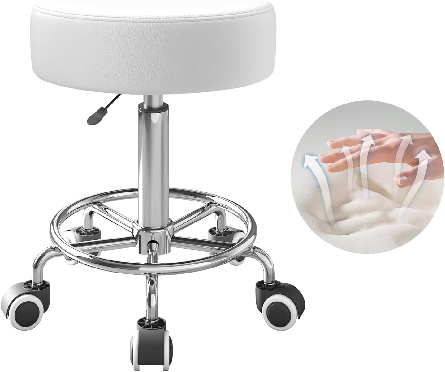 Rolling Stool With Heavy Weight Capacity 250lb for Comfort