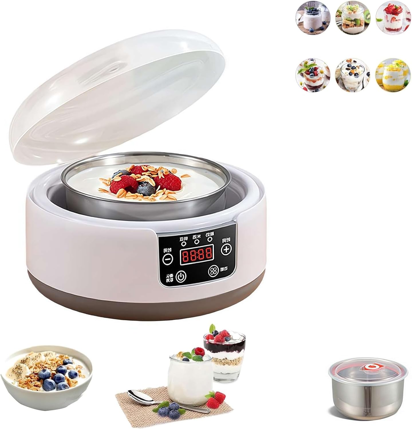 PandaXun Probiotic Yogurt Maker - 1.2L LCD Control