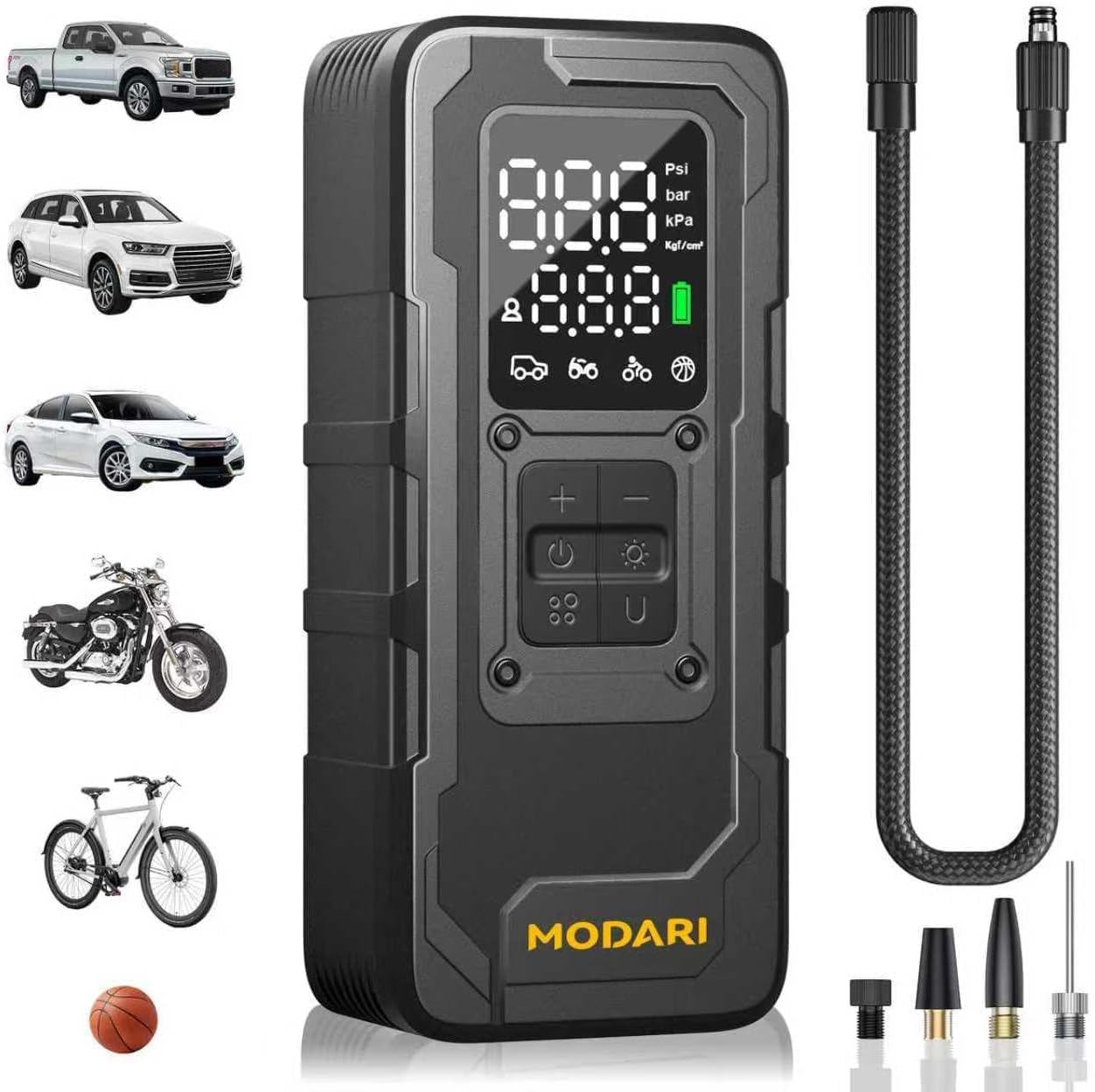 Portable Tire Inflator for Car, Bike, and More - 160 PSI Power