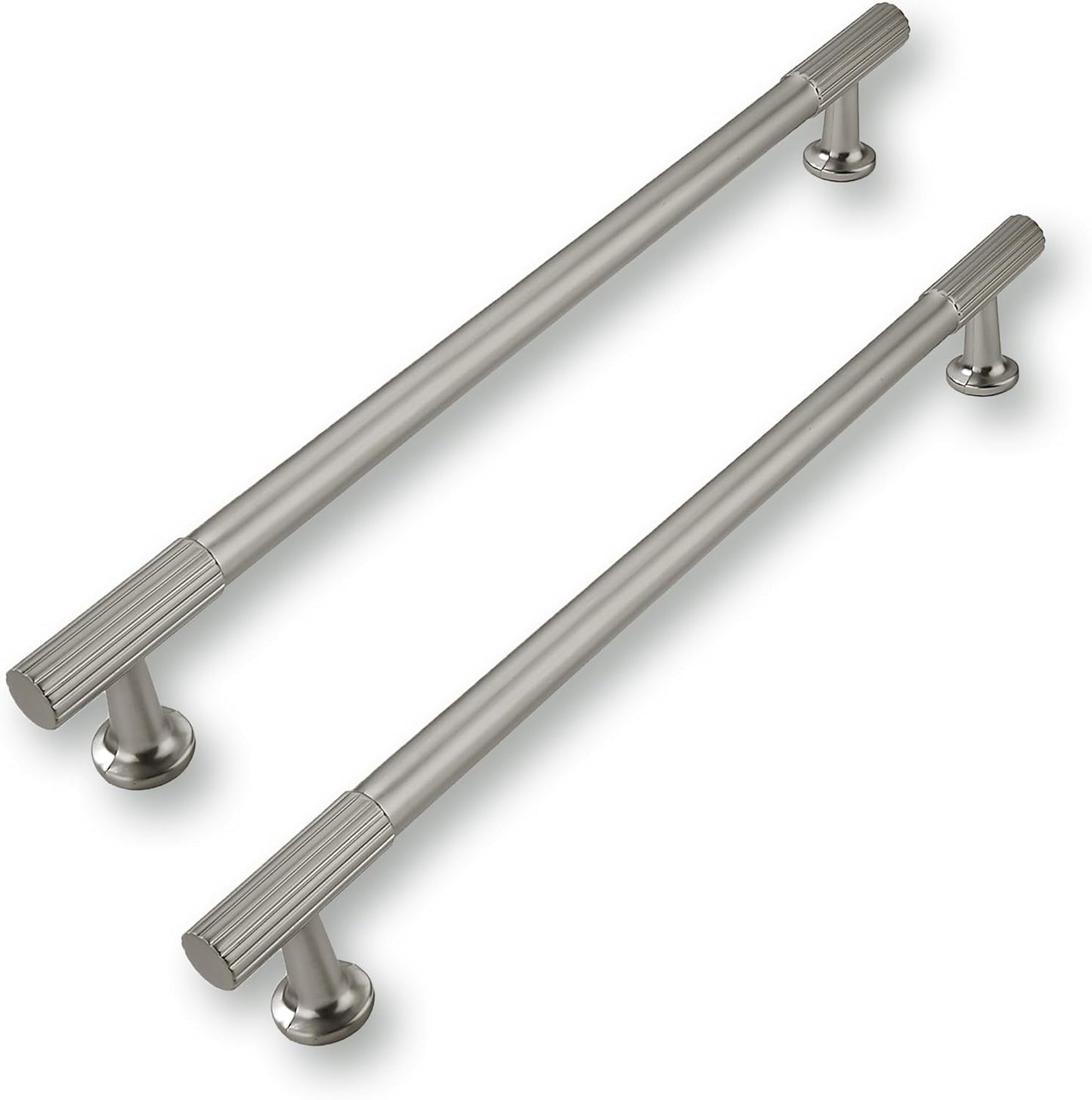 Brushed Satin Nickel Cabinet Pulls - 10in Heavy-Duty Handles