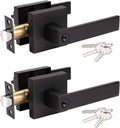 Exterior Door Handles Matte Black 2-Pack Keyed-Entry - Durable Levers