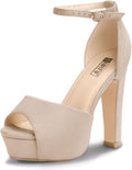 Women's Platform Chunky High Heels Peep Toe Ankle Strap - Comfortable
