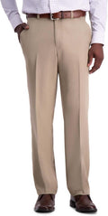 Haggar Cool 18 Pro Classic Fit Flat Front Golf Pant - Comfortable soil