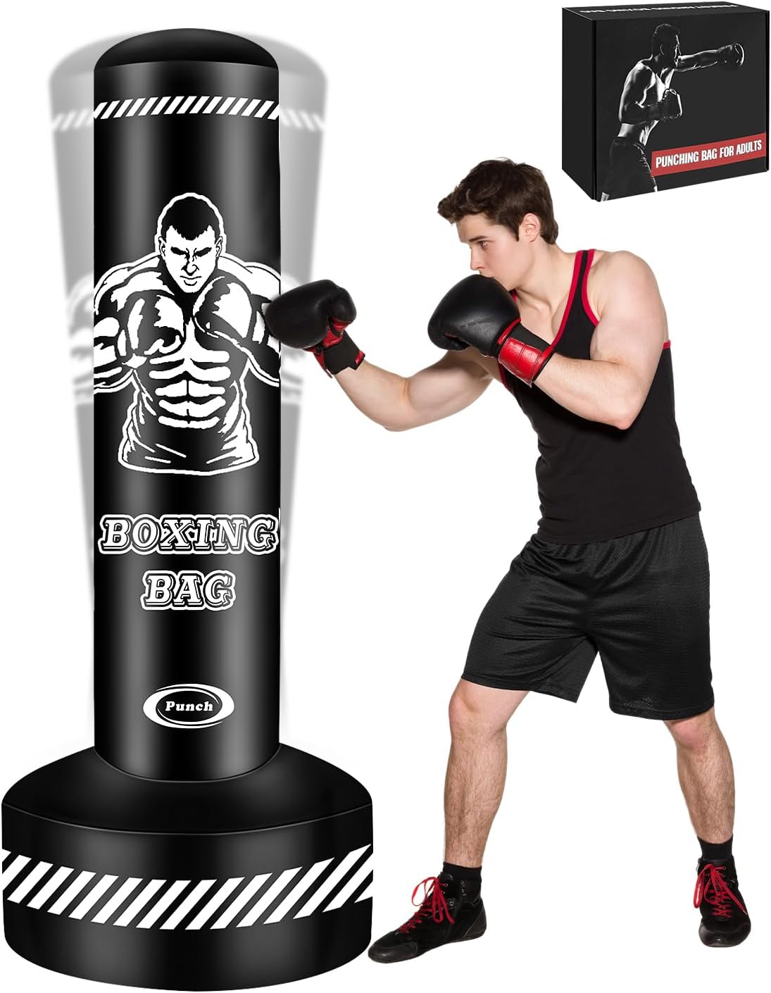 Standing Punching Bag for Adults and Teens, 70in Heavy Bag