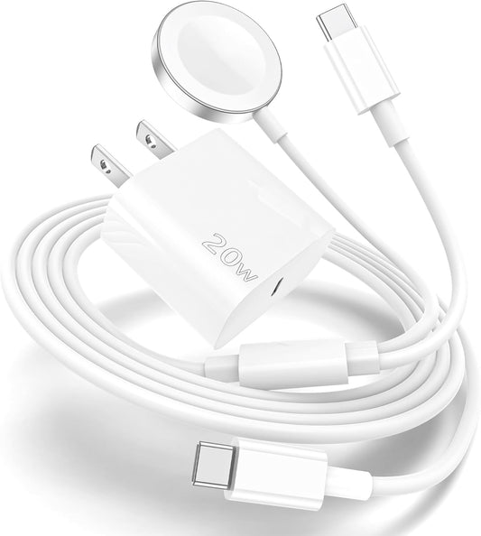 2-in-1 Fast Charger: Apple Watch & iPhone 15