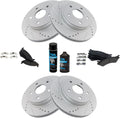 TRQ Front and Rear Performance Brake Pad & Rotor Kit - Complete Brake