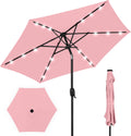 7.5ft Solar Market Patio Umbrella Carnation - LED & Crank