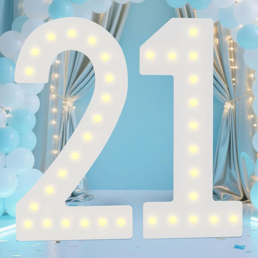 4FT Marquee Numbers for 21st Birthday and Anniversary Decor