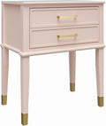 CosmoLiving Westerleigh End Table, Pink - Chic Dual-Drawer Look
