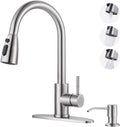 Kitchen Faucet with Pull Down Sprayer and Soap Dispenser - Durable
