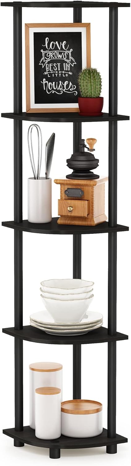 Furinno TURN-N-TUBE Corner Shelf: 5-Tier Storage Solution