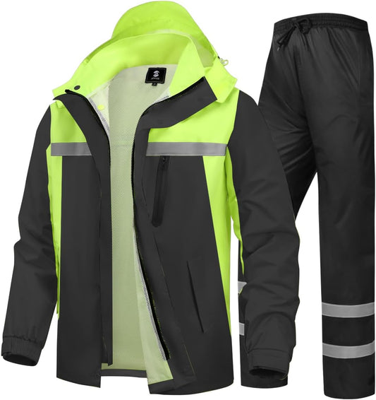 Men's High Visibility Rain Suit for All Sports and Work