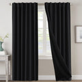 100% Blackout Curtains 84 in Length, 2 Panels Jet Black - Full Room