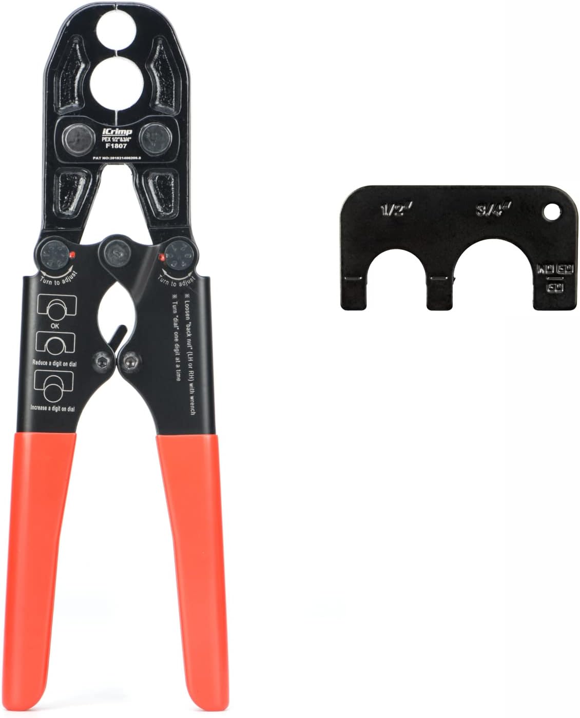 IWISS PEX Pipe Crimping Tool Kit for 1/2 in and 3/4 in Rings
