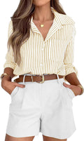 siliteelon Striped Button Down Shirt for Women - Wrinkle-Free Chic