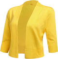 3/4 Sleeve Cropped Cardigans for Women - Lightweight Summer Shrug