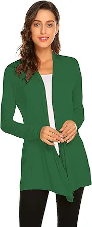 Lightweight Long Sleeve Cardigan for Women - Soft Drape Style