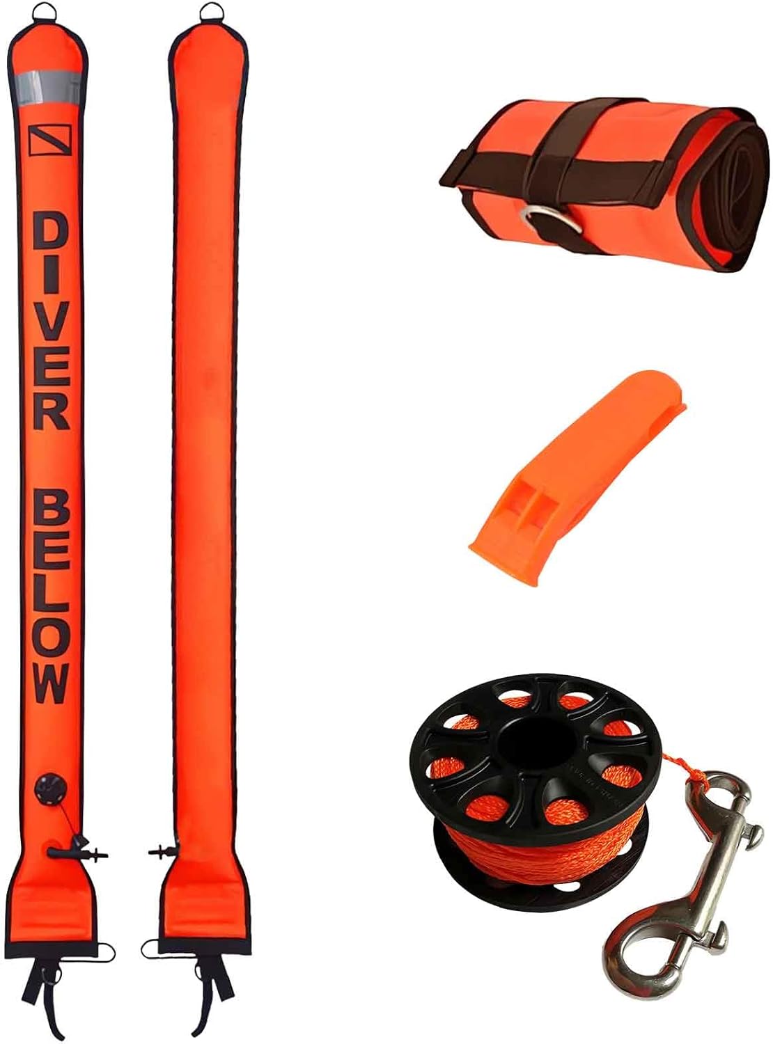 Diving Surface Marker Buoy Set for High Visibility Safety