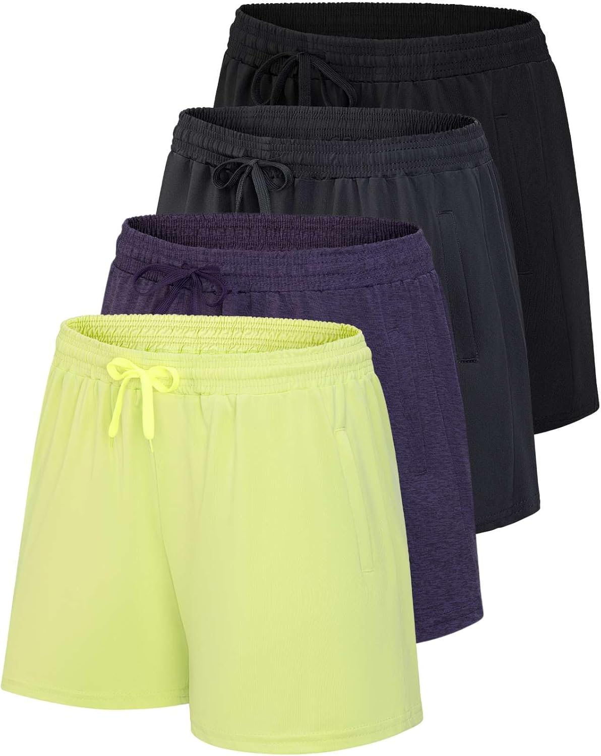 Womens Athletic Dry-Fit Lounge Shorts with Zipper Pockets