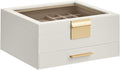 Jewelry Box Organizer with Glass Lid - 2-Layer Jewelry Storage