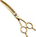 Fenice Peak Curved Chunker Dog Grooming Scissors 7.0 in - Precise Cut