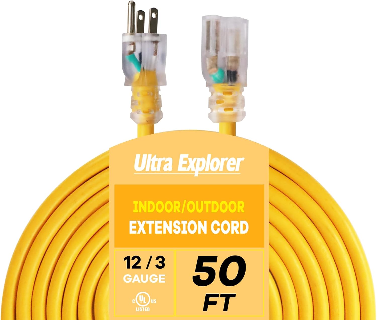 Outdoor Extension Cord Waterproof 50 FT for Heavy Duty Use