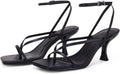 PiePieBuy Women's Square Toe Kitten Heel Sandals - Elegant Everyday