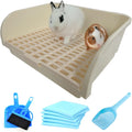 Large Rabbit Litter Box Corner Potty - Easy Clean Grid for Small Pets