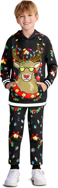 BesserBay Boys Funny Ugly Christmas 2 Piece Set with Graphic