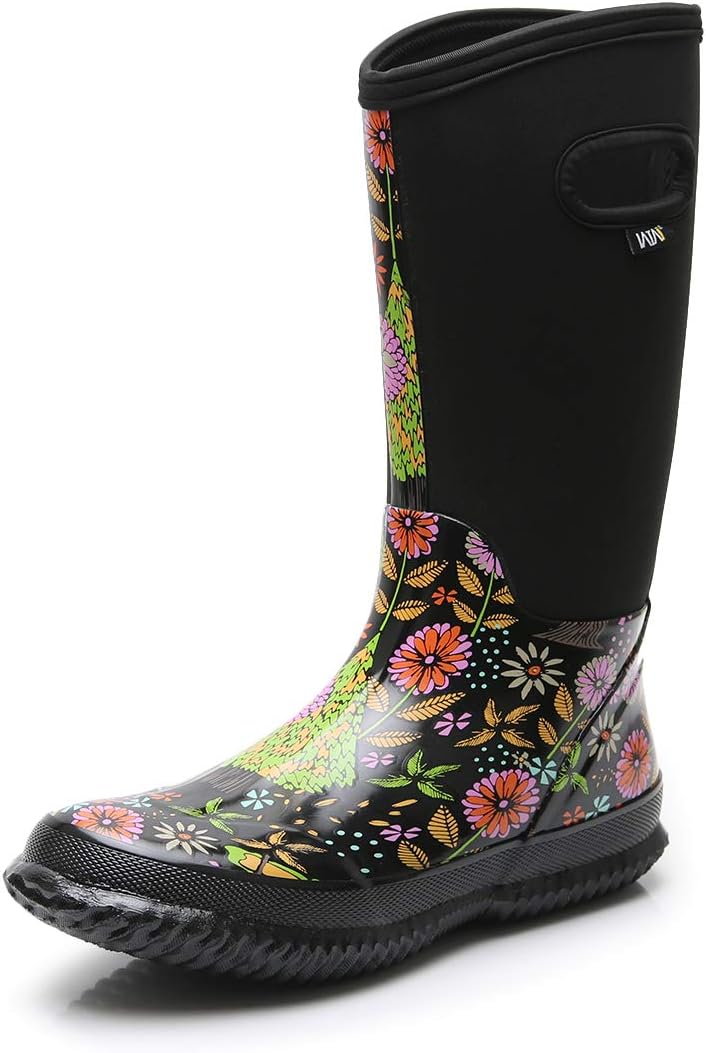 WTW Mid Calf Rain Boots for Women - Waterproof Insulated Comfort