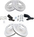 TRQ Front & Rear Brake Pad & Rotor Kit Semi-Metallic G-Coated