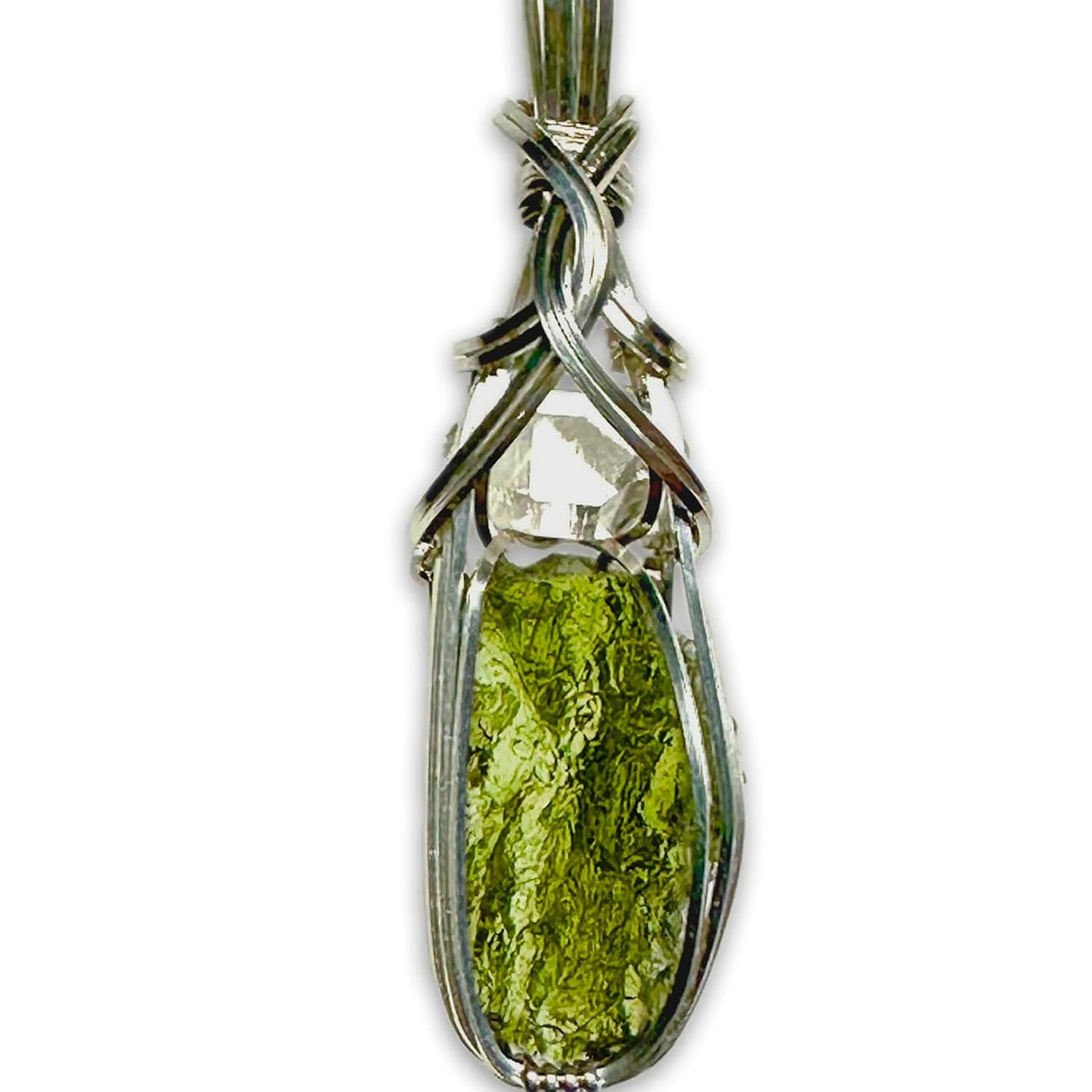 Genuine Moldavite Crystal Necklace Pendant for Healing Energy