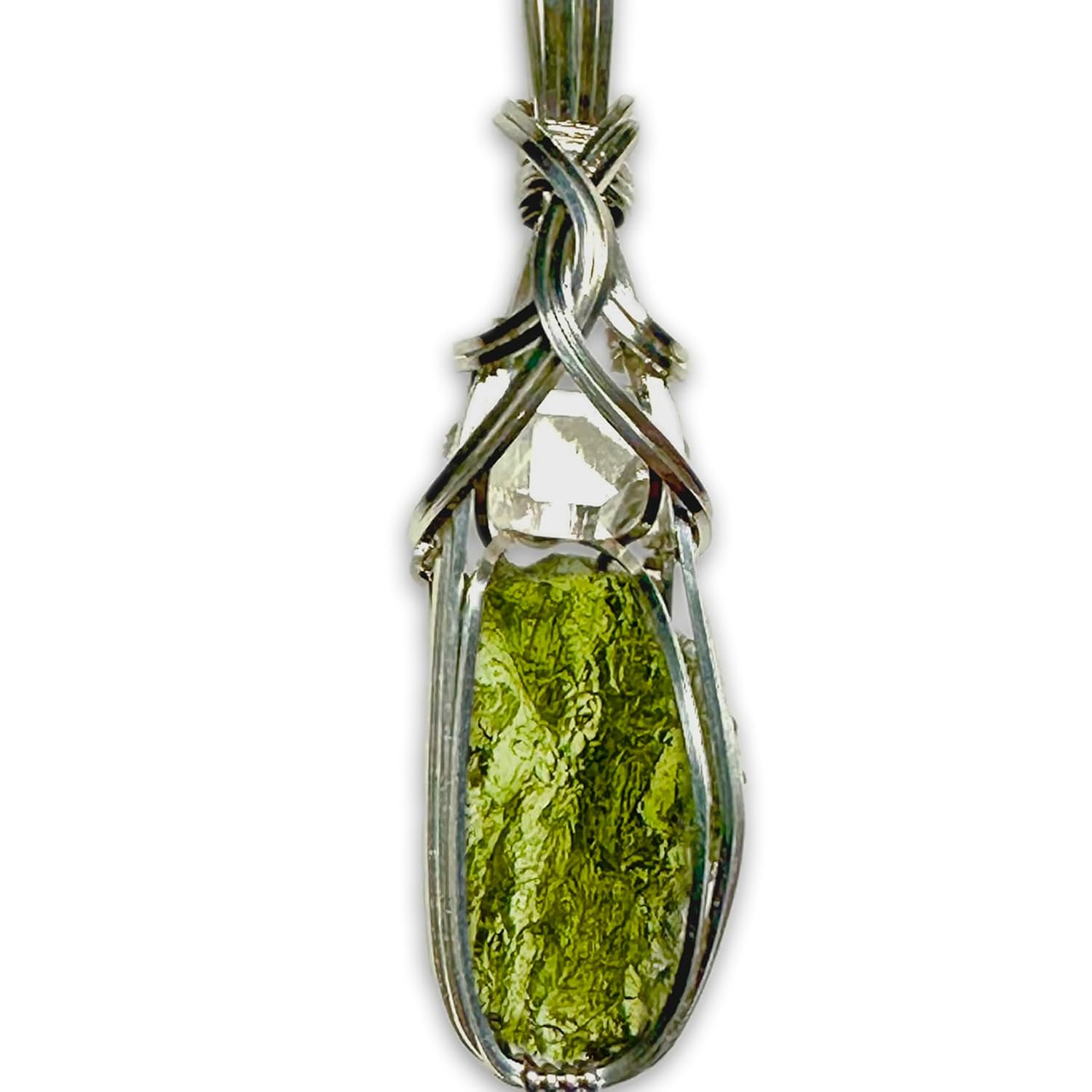 Genuine Moldavite Crystal Necklace Pendant for Healing Energy